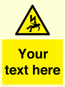 Custom Warning danger of death by electrocution